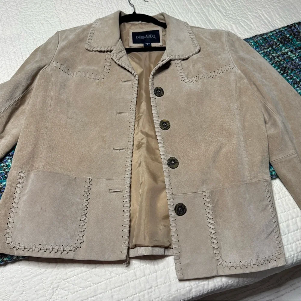 Bernardo Light Tan Suede Blazer - Picture 2 of 6